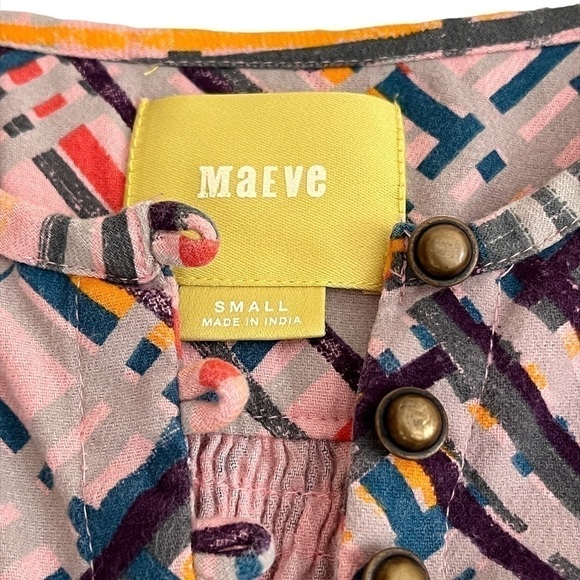 Maeve Popover Balloon Sleeves Multi Coloured Shirt - Picture 5 of 16